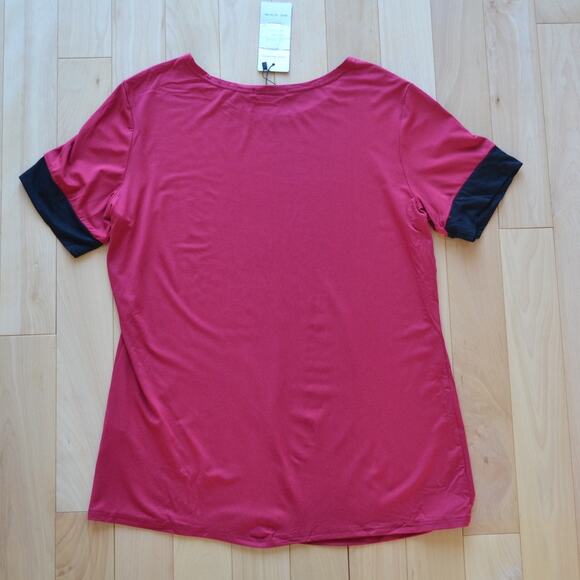 NWT Sarin Mathews Red Short Sleeve Tee Size L - Picture 5 of 5